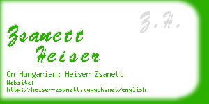 zsanett heiser business card